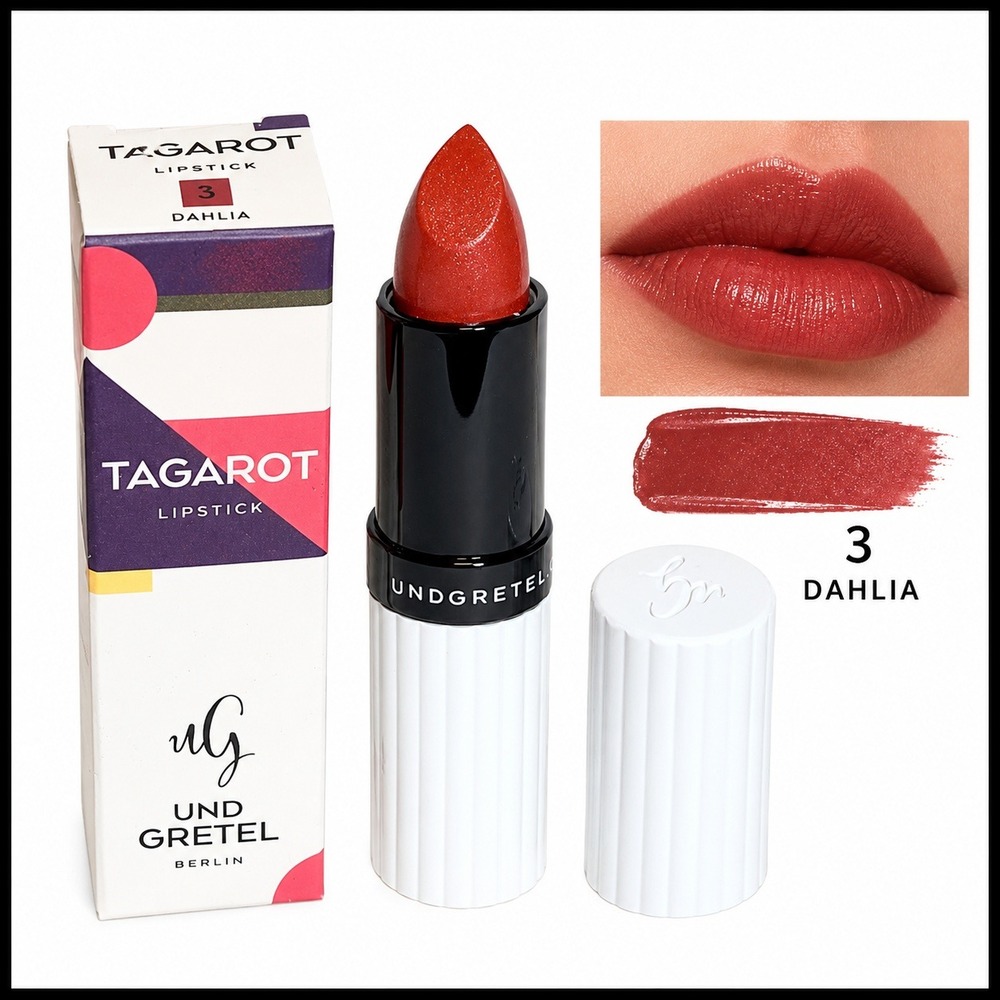 Und Gretel Tagarot Lipstick DAHLIA Red Full Size New